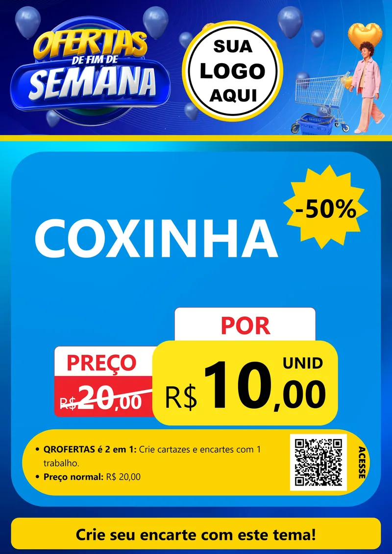 Modelo de Cartaz para Cartaz A4 Vertical com o tema Ofertas de Fim de Semana para Salgadaria