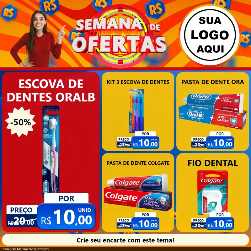 Modelo de Rede Social para Feed Facebook com o tema Semana de Ofertas para Higiene Pessoal