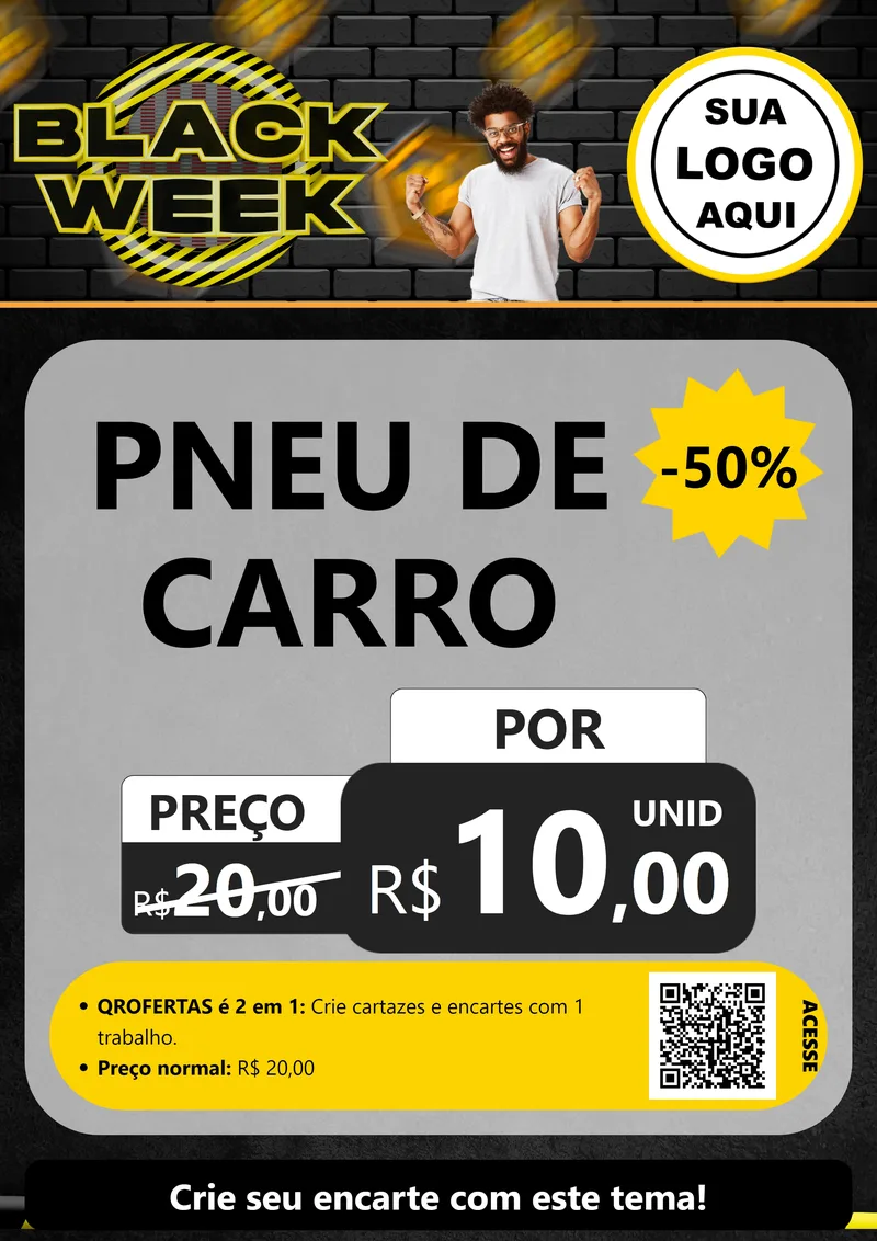 Modelo de Cartaz para Cartaz A4 Vertical com o tema Black Week para Auto peças