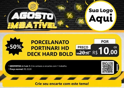 Modelo de Cartaz para Cartaz A4 Horizontal com o tema Agosto Imbatível para Pisos e revestimentos