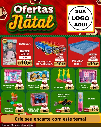 Modelo de Rede Social para Feed Instagram com o tema Ofertas de Natal para Brinquedos