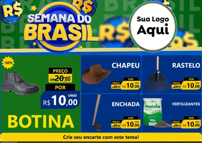 Modelo de Encarte para Encarte A4 Horizontal com o tema Semana Do Brasil para Agropecuária