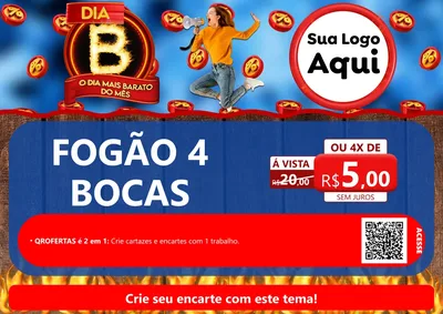 Modelo de Cartaz para Cartaz A4 Horizontal com o tema Dia B - O Dia Mais Barato Do Mês para Móveis e Eletro