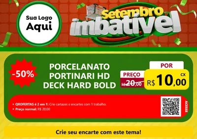 Modelo de Cartaz para Cartaz A4 Horizontal com o tema Setembro Imbatível para Pisos e revestimentos