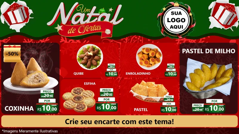 Modelo de TV para TV Horizontal com o tema Um Natal de Ofertas para Salgadaria