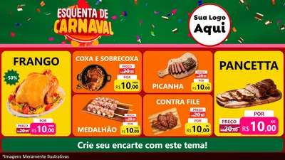 Modelo de TV para TV Horizontal com o tema Esquenta de Carnaval para Assados