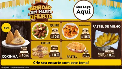 Modelo de TV para TV Horizontal com o tema Ofertas de São João - Junina para Salgadaria