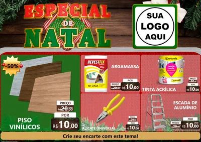Modelo de Encarte para Encarte A4 Horizontal com o tema Especial de Natal para Material para Construção