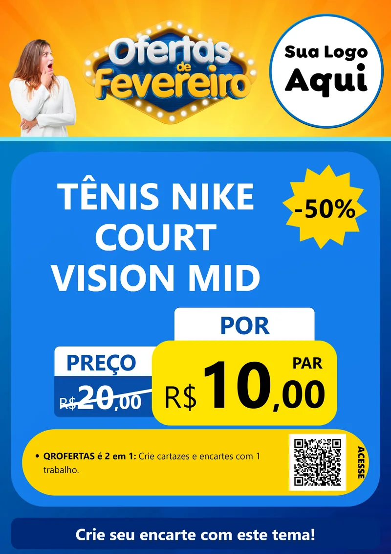 Modelo de Cartaz para Cartaz A4 Vertical com o tema Ofertas de Fevereiro para Calçados