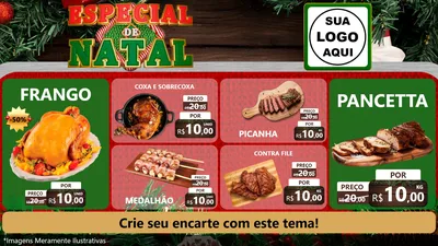 Modelo de TV para TV Horizontal com o tema Especial de Natal para Assados