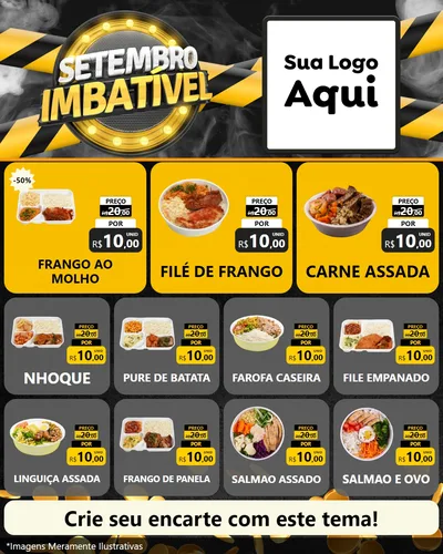 Modelo de Rede Social para Feed Instagram com o tema Setembro Imbatível para Restaurante