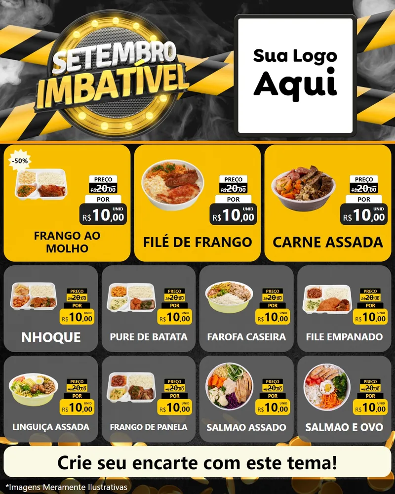 Modelo de Rede Social para Feed Instagram com o tema Setembro Imbatível para Restaurante
