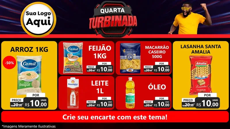 Modelo de TV para TV Horizontal com o tema Quarta Turbinada para Supermercado