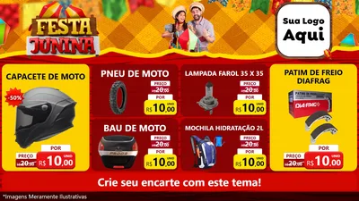 Modelo de TV para TV Horizontal com o tema Festa Junina para Moto peças