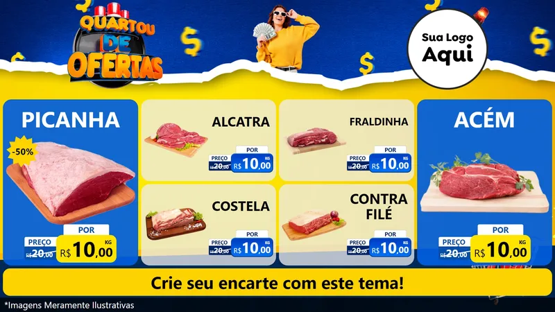 Modelo de TV para TV Horizontal com o tema Quartou de Ofertas para Açougue