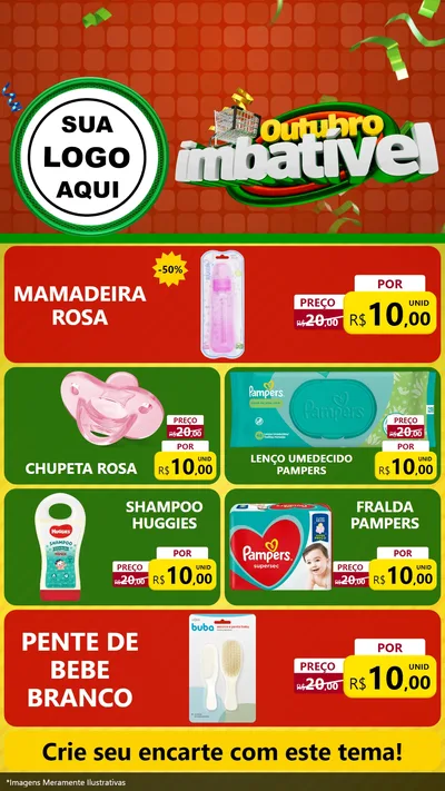 Modelo de TV para TV Vertical com o tema Outubro Imbatível para Bebês