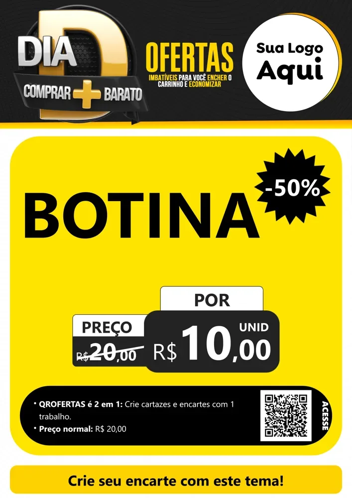 Modelo de Cartaz para Cartaz A4 Vertical com o tema Dia D Mais Economia para Agropecuária