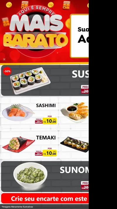 Modelo de TV para TV Vertical com o tema Mais Barato para Comida japonesa
