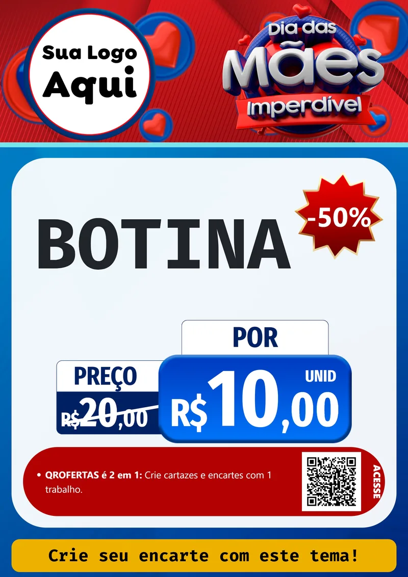 Modelo de Cartaz para Cartaz A4 Vertical com o tema Dia Das Mães Imperdível para Agropecuária
