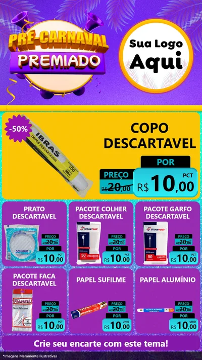 Modelo de Rede Social para Stories com o tema Pré-Carnaval Premiado para Embalagens