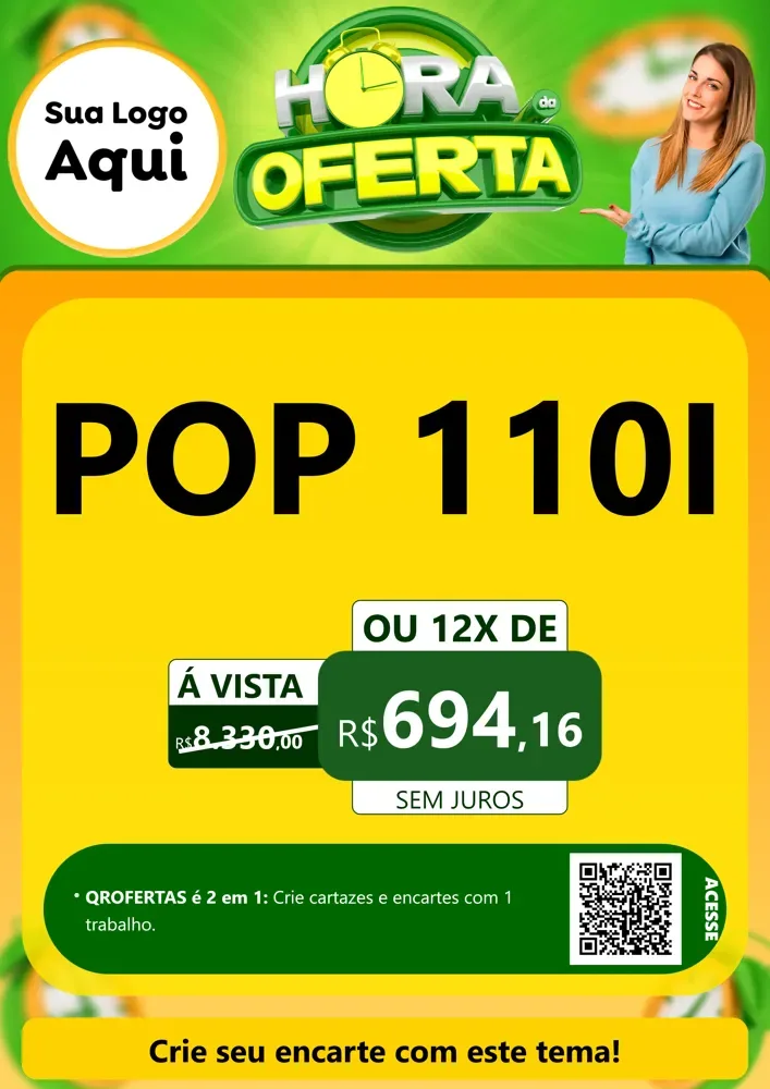 Modelo de Cartaz para Cartaz A4 Vertical com o tema Hora da Oferta para Concessionaria de Motos