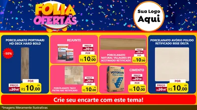 Modelo de TV para TV Horizontal com o tema Folia de Ofertas para Pisos e revestimentos
