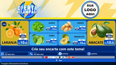 Modelo de TV para TV Horizontal com o tema Oferta Relâmpago para Hortifrúti