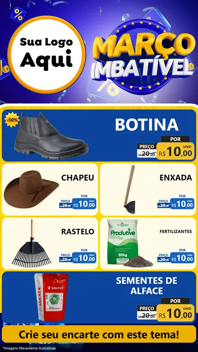 Modelo de TV para TV Vertical com o tema Março Imbatível para Agropecuária