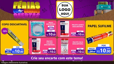 Modelo de TV para TV Horizontal com o tema Férias com Grandes Ofertas para Embalagens