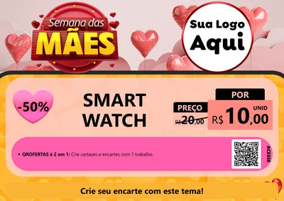 Modelo de Cartaz para Cartaz A4 Horizontal com o tema Semana das Mães para Informática