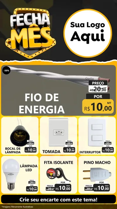 Modelo de Rede Social para Stories com o tema Fecha Mês para Materiais Elétricos