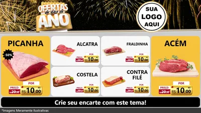Modelo de TV para TV Horizontal com o tema Ofertas de Fim de Ano para Açougue