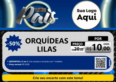 Modelo de Cartaz para Cartaz A4 Horizontal com o tema Sorteio Dia Dos Pais para Floricultura e jardim