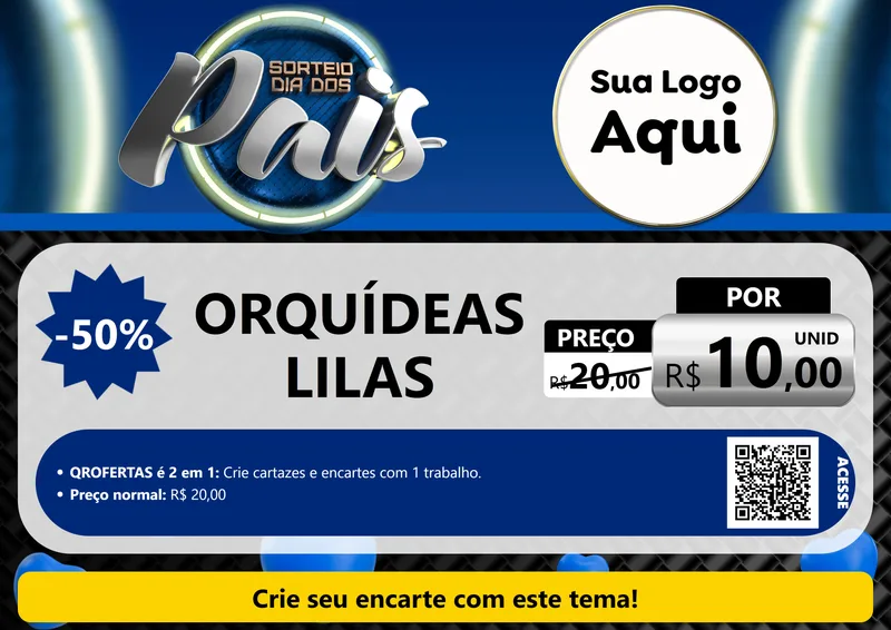 Modelo de Cartaz para Cartaz A4 Horizontal com o tema Sorteio Dia Dos Pais para Floricultura e jardim