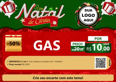 Modelo de Cartaz para Cartaz A4 Horizontal com o tema Um Natal de Ofertas para Água e gás