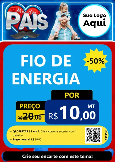 Modelo de Cartaz para Cartaz A4 Vertical com o tema Mês Dos Pais para Materiais Elétricos