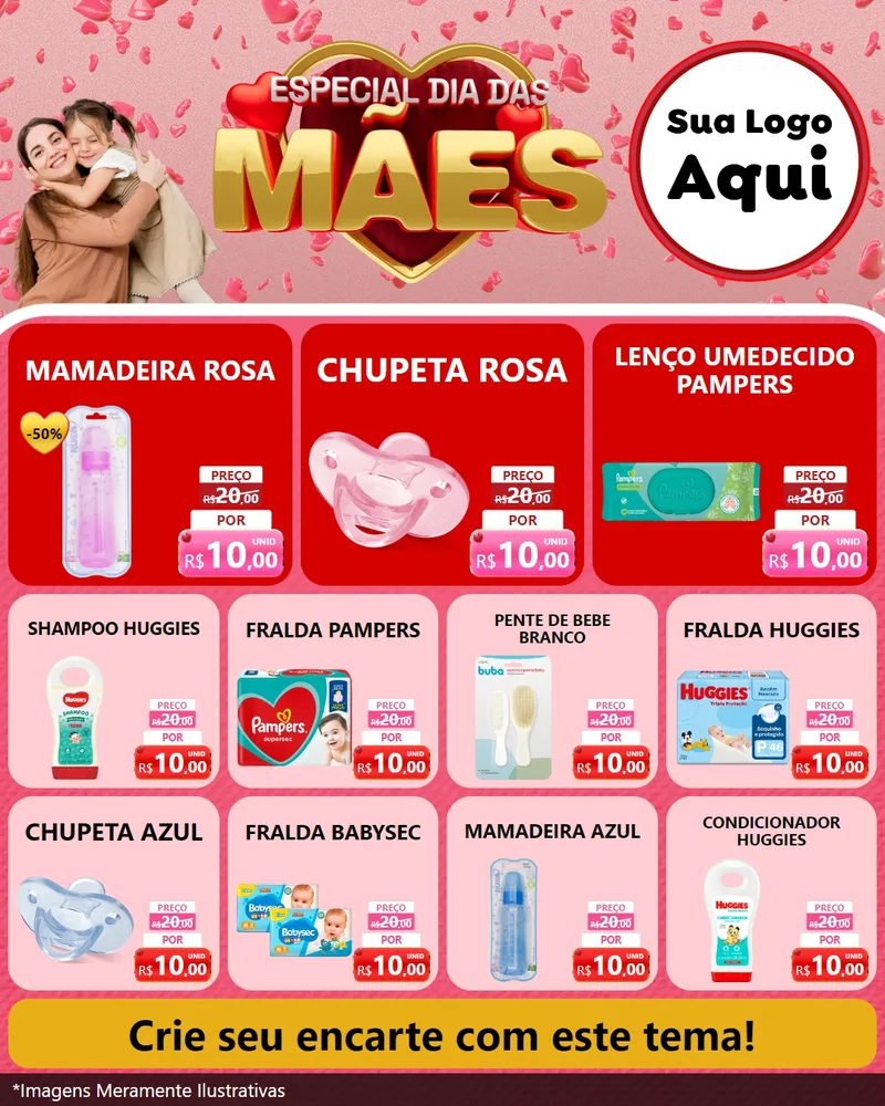 Modelo de Rede Social para Feed Instagram com o tema Especial Dia Das Mães para Bebês
