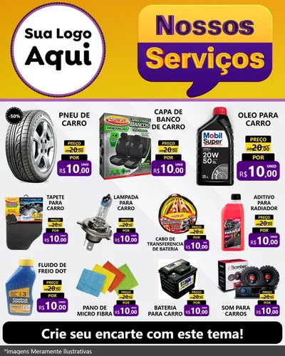 Modelo de Rede Social para Feed Instagram com o tema Nossos Serviços para Auto peças