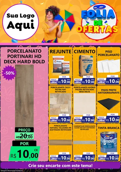 Modelo de Encarte para Encarte A4 Vertical com o tema Folia de Ofertas para Pisos e revestimentos