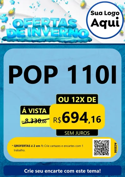 Modelo de Cartaz para Cartaz A4 Vertical com o tema Ofertas de Inverno para Concessionaria de Motos