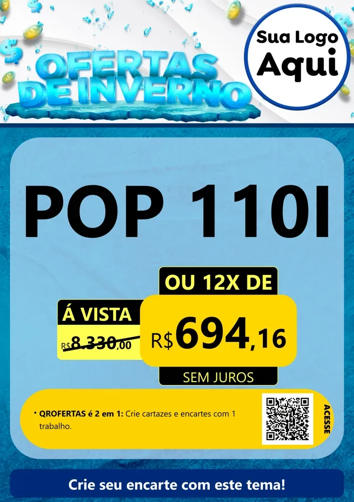 Modelo de Cartaz para Cartaz A4 Vertical com o tema Ofertas de Inverno para Concessionaria de Motos