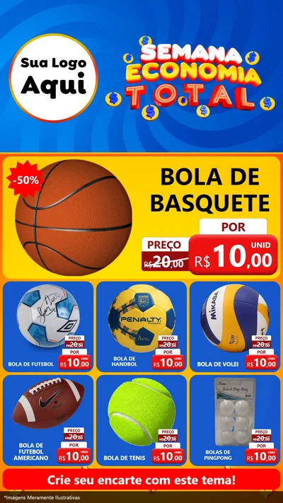 Modelo de Rede Social para Stories com o tema Semana Economia Total para Artigos Esportivos