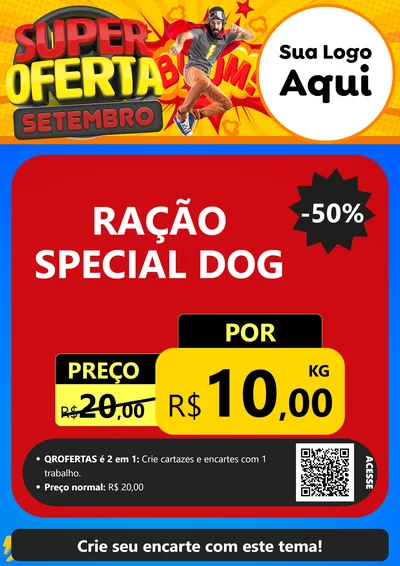 Modelo de Cartaz para Cartaz A4 Vertical com o tema Super Oferta Setembro para Pet Shop