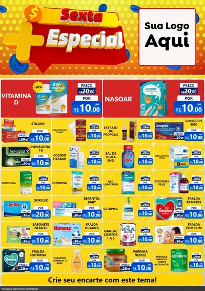 Modelo de Encarte para Encarte A4 Vertical com o tema Sexta Mais Especial para Farmácia