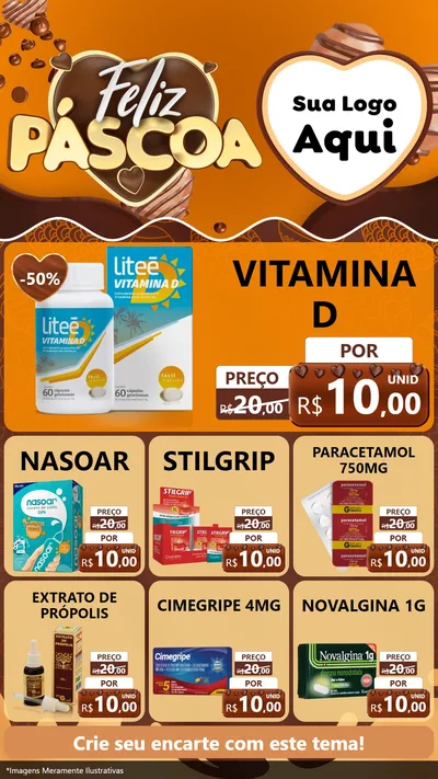 Modelo de Rede Social para Stories com o tema Feliz Páscoa para Farmácia