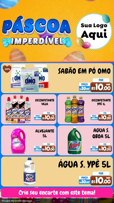 Modelo de TV para TV Vertical com o tema Páscoa Imperdível para Produtos de Limpeza