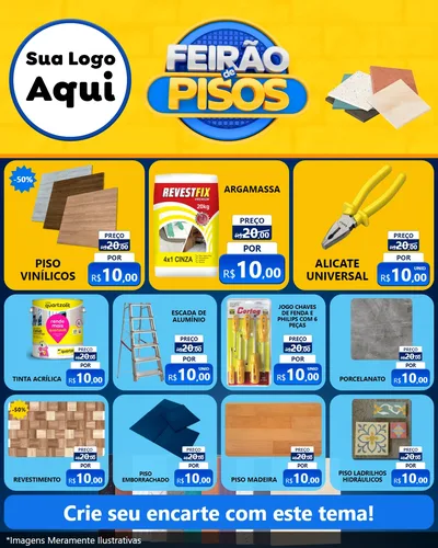 Modelo de Rede Social para Feed Instagram com o tema Feirão de Pisos para Material para Construção