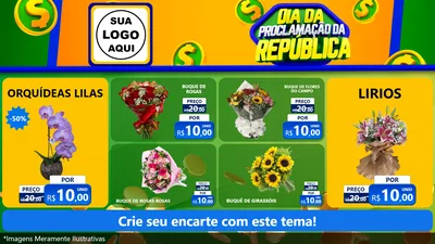 Modelo de TV para TV Horizontal com o tema Dia Da Proclamação da República para Floricultura e jardim