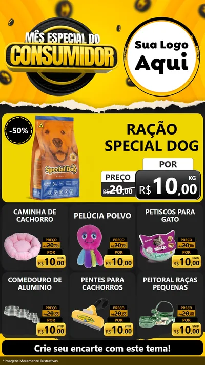 Modelo de Rede Social para Stories com o tema Mês Especial do Consumidor para Pet Shop