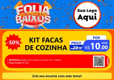 Modelo de Cartaz para Cartaz A4 Horizontal com o tema Folia de Preços Baixos para Utilidades Domésticas